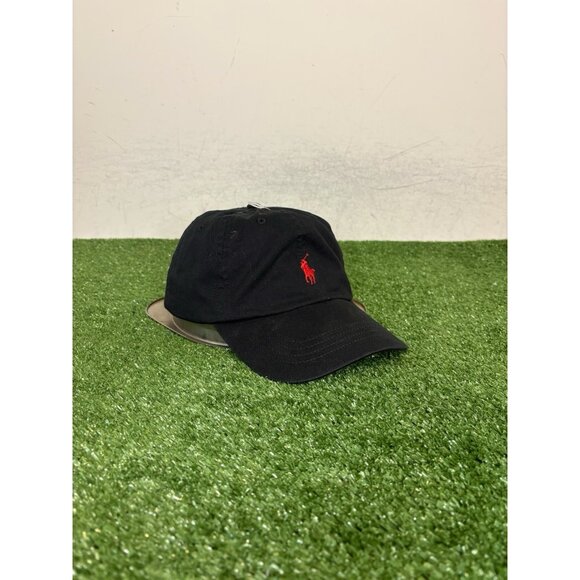 Ralph Lauren polo hat cap strap back black red pony preppy baseball mens - Picture 2 of 9